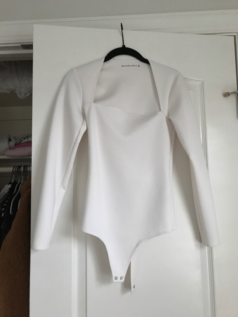 Abercrombie & Fitch white thong bodysuit